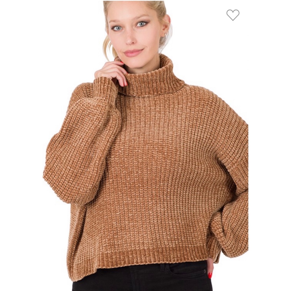 Deep Camel Chenille Sweater